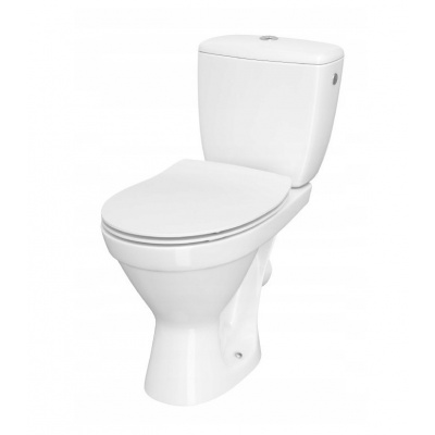Cersanit Cersania SimpleOn 010 - WC kombi 3/6l + Slim sedátko s pomalým zatváraním z duroplastu, horizontálny odpad, biela, K11-2338