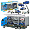 KIK Transporter truck TIR launcher + kovová auta policie