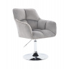 LuxuryForm DESIGN Kreslo AMALFI VELUR na striebornom tanieri - svetlo šedé