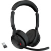 Jabra Evolve2 55 Slúchadlá s mikrofónom Bezdrôtový Pres hlavu Kancelária / call centrum Bluetooth Nabíjací podstavec Čierna (25599-989-999)