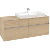 VILLEROY & BOCH Collaro závesná skrinka pod umývadlo na dosku (umývadlo vpravo), 4 zásuvky, 1400 x 500 x 548 mm, Nordic Oak, C09000VJ