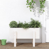 vidaXL Záhradný kvetináč biely 62x30x38 cm borovicový masív 825178