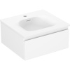Mexen Orio, kúpeľňová skrinka 50 cm s umývadlom Vela, 1 zásuvka, biela matná, 91A10-05023-1-BF01-W23M01