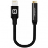 Swissten Adaptér TEXTILE pre iPhone Lightning - Jack 3,5 mm, 0,15 m