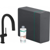 Hansgrohe Aqittura M91 - Drezová batéria s výsuvnou koncovkou, SodaSystem, sBox, matná čierna 76836670