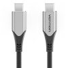 Vention TAAHG Nylon Braided Type-C (USB-C), (4K/PD/60 W/5 Gbps/3 A), 1,5m, šedý