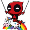 CUKROVÁ TLAČ jedlý obrázok na tortu Cukrová hmota Deadpool Jednorožec + MENO
