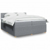 Box spring postel s matrací světle šedá 200 x 200 cm textil Šedá 3289863