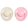 BIBS De Lux dudlíky z přírodního kaučuku 2ks - 0-6m ivory/blush