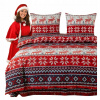 Posteľná Bielizeň 160x200 červená grafitová škandinávsky vzor svetríkov