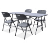 CATERING set stôl 180 cm + 4x stolička Grafitové drevo - Focus Garden
