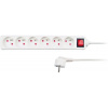 Solight predlžovací prívod, 6 zásuviek, biely, vypínač, 1,5m PP70