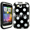 Silikónový obal HTC Wildfire S – Polka – čierna