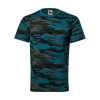 MALFINI Tričko Camouflage 144, krátký rukáv, unisex MAL-144C113 S Maskáčová/petrolejová