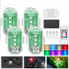 4 ks Bezdrôtová LED stroboskopická lampa Silná biela 8 farieb + Pilot
