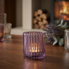 Sklenený svietnik na čajové sviečky ALTOM DESIGN 7,5 cm fialový