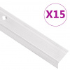 vidaXL Schodové lišty v tvare L 15 ks, hliník 100 cm, strieborné - Srieborná - 248576-263947
