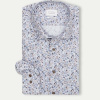 ETERNA Slim fit košeľa kvetinový motív hnedo modrá Non Iron, Veľkosť 41