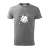 Baseball lopta v triku - Tričko detské bavlnené - 104-110cm / 3-4 roky ( Tmavosivý melír )