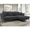 Rohová sedacia súprava Glam, tmavo šedá látka, pravý roh