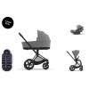 Cybex Platinum CYBEX Priam Travel Set + Cloud T Plus i-Size + Platinum Winter Footmuff mirage grey 2025 matt black