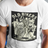 Tričko s potlačou OLD BIKERS Pánsky Biela 5XL