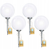 Solárna lampa NNLED, biela, 71 cm, 4 ks. (4x Solárna záhradná lampa LED GUĽA 30 cm VEĽKÁ Osadená biela mliečna guľa)