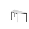 Konferenčný stolík, lichobežníkový tvar, 4 nohy, 1600 x 690 x 720 mm, biela/čierna