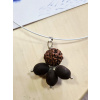 India Rudrakša a semienka Lotosu, amulet -prívesok ( 4 cm)
