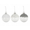 LAALU Súprava 3 ks ozdôb: Ozdoby okrúhle číre s flitrami mix 20 cm