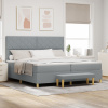 vidaXL Posteľ s boxspringom s matracom a lavičkou svetlosivá 200x200 cm z tkaniny 3344401
