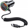 Rýchla nabíjačka do auta USAMS s pružinovým káblom USB-C 60W PD QC