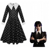 ŠATY WEDNESDAY ADDAMS KOSTÝM S KOSTÝMOVÝMI VZORMI KOSTÝM 140