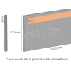 Cenovková lišta jednoduchá 40 antireflexní - 40x1000mm - magnet - 1 ks