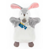 Plyšový zajačik na bábkové divadlo Bunny Doudou et Compagnie sivo-biely 25 cm od 0 mes