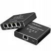 Qoltec Ethernetový rozbočovač mini SWITCH 1x4 RJ45 | 1000Mb/s | USB-C | Hliník