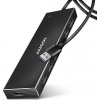AXAGON HUE-F7A, 7x USB 3.2 Gen 1 ALU FLAT CHARGING hub, micro USB napájecí konektor, kabel USB-A 1m