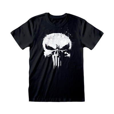 Pánské tričko Marvel|Punisher: TV Skull Logo (S) černá bavlna