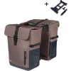 Basil DVOJITÁ KOLOVÁ TAŠKA MOVE, MIK s montážním adaptérem, 30 l, vodotěsná, hnědá (NOVINKA 2025)