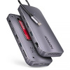 AXAGON HMC-12GM2, USB 10Gbps hub, 3x USB-A, USB-C, HDMI, DP, RJ-45 GLAN, M.2, SD/mSD, audio, PD 100W, kábel USB-C 50cm - HMC-12GM2