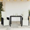 3dílný zahradní bistro set s poduškami černý polyratan Černý 3277135