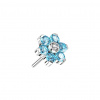 Titánová koncovka - bezzávitový kvet so zirkónmi Farba: Aqua/Číra