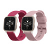kwmobile řemíneks for Garmin Venu Sq 2 Music / Sq 2 / Vivoactive 6 / Vivoactive 5 řemíneks - 2x Náhradní Silikonový Watch Bands - Smartwatch or Fitness Tracker - Dusty růžová / Bordeaux