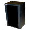 XtendLan 22U/600x600, na stenu, jednodielny, sklenené dvere čierny, rozložený (WS-22U-66-BLACK-UN)