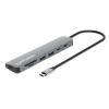 MANHATTAN Dokovací stanice USB-C 7v1, 1xHDMI, 2xUSB-C, 2xUSB, čtečka SD karet, šedá 190442