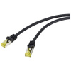 Renkforce RF-4995168 RJ45 sieťové káble, prepojovacie káble CAT 6a (surový kábel CAT 7) S/FTP 20.00 m čierna krytie TPE, flexibilný, samozhášavý 1 ks; RF-4995168