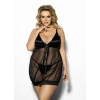 Zvodná košieľka ANAIS Gorgeous+ Solange čierna 5XL/6XL