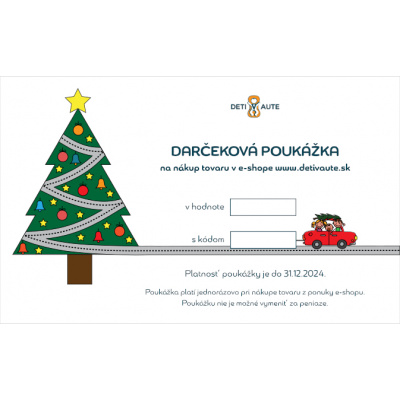 Vianočná darčeková poukážka - dizajn stromček Hodnota: 5 €
