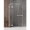 New Trendy Avexa White sprchovací kút 100x80 cm štvorcová biela matné/priehľadné sklo EXK-2774