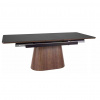 SIGNAL MEBLE Jedálenský stôl rozkladací MONACO, orech/čierny mat keramika